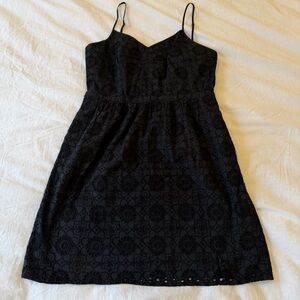 Madewell 100% Cotton Lace Spaghetti Strap Mini Dress Black Size 6